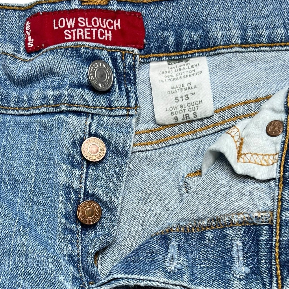 Vtg Levi's 513 Cut Off Jean Shorts Button Fly Low Slouch Stretch 32 Size 9 Jr S - Picture 4 of 8